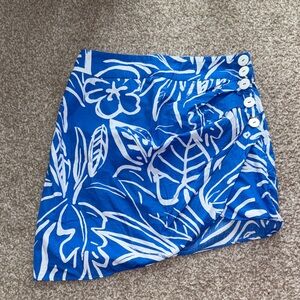 Zara Asymmetrical Tropical Print Skirt